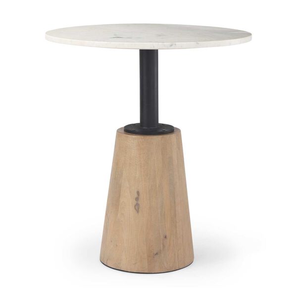 Maxwell Round White Marble Accent Pedestal Bistro Table, image 1
