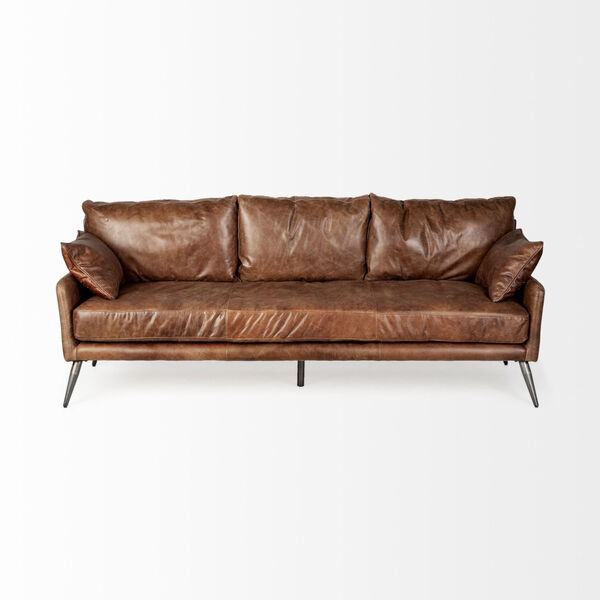 Cochrane II Espresso Leather Three Seather Sofa, image 2