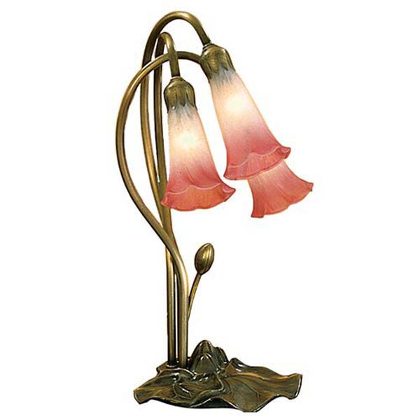 Three-Light Lily Pink/White Accent Lamp, image 1