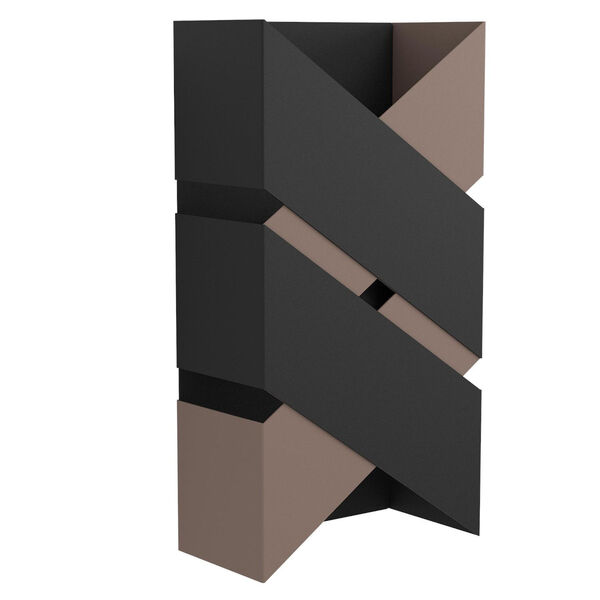Gurare Structured Black and Mocha Two-Light LED Wall Sconce, image 1