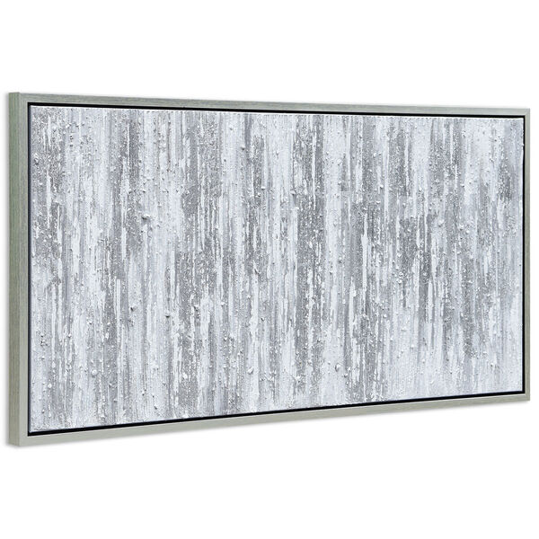 Silver Frequency Textured Glitter Framed Hand Painted Wall Art, image 3