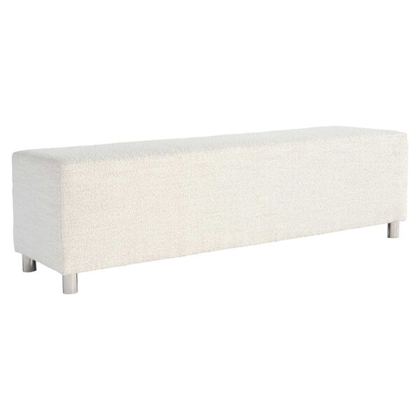 Modulum White and Stainless Steel Rectangle Bench, image 1