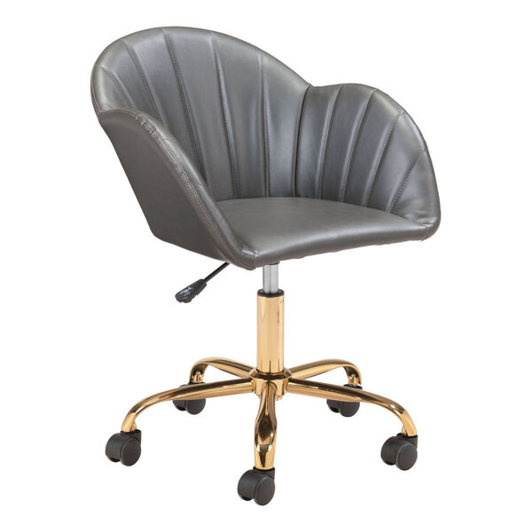 Sagart Gray and Gold Office Chair, image 1