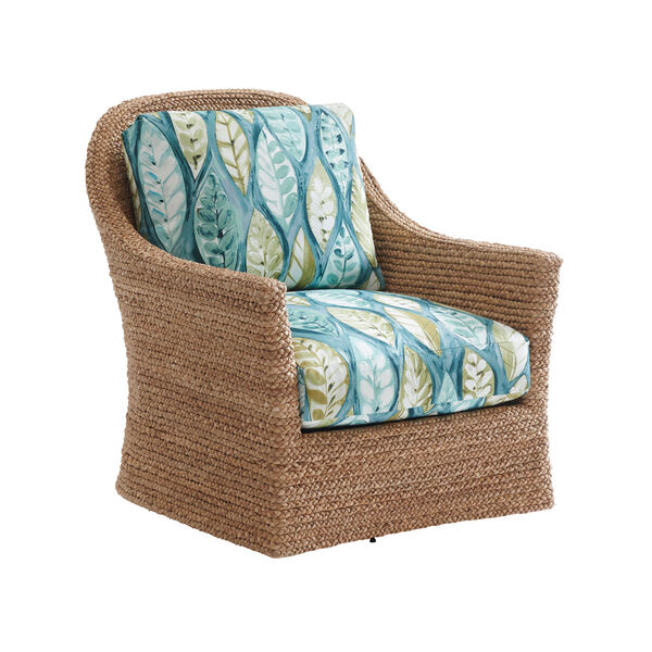 Palm Desert Brown and Blue Soren Swivel Chair, image 1