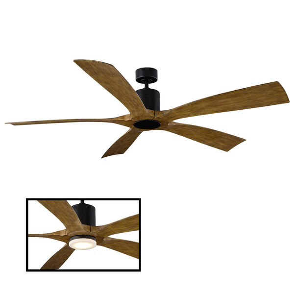 Aviator Matte Black and Distressed Koa 70-Inch ADA LED Ceiling Fan, image 3
