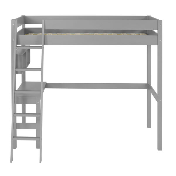 Swan Grey Twin Loft Bed with Desk, image 2