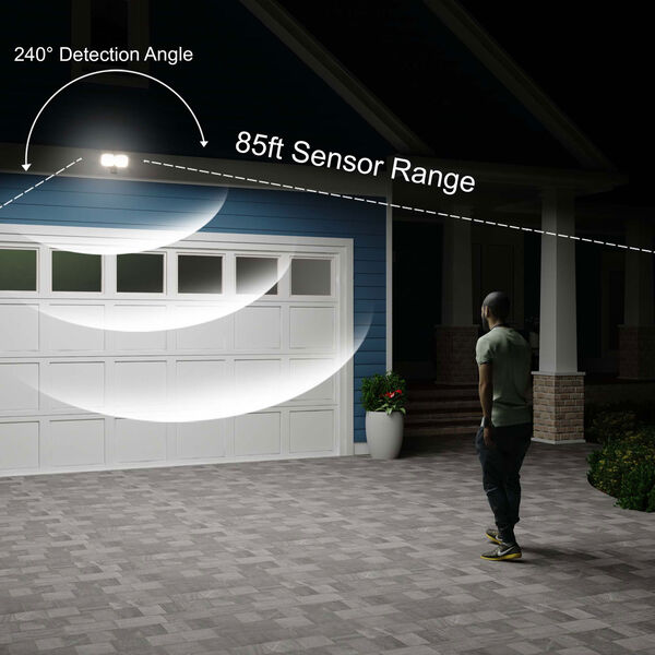 Bronze 12-Inch Two-Light Motion Sensor Outdoor Security Flood Light, image 6