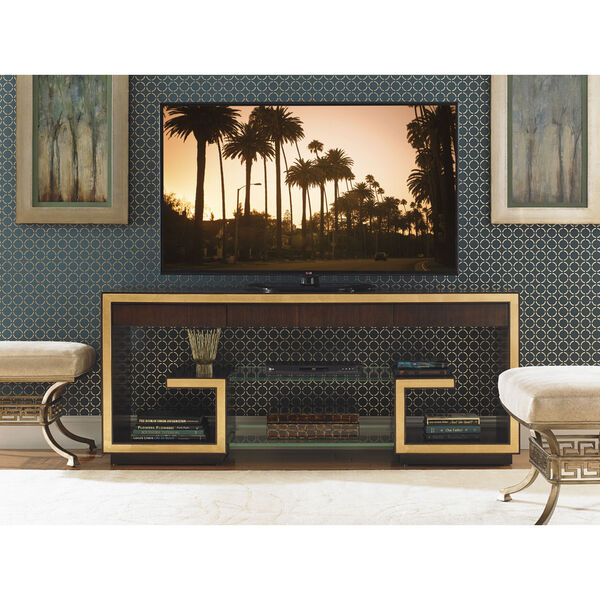Bel Aire Walnut and Gold Rodeo Media Console, image 3