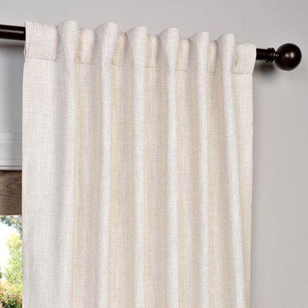 Barley Ivory Heavy Faux Linen Single Panel Curtain 50 x 108, image 4