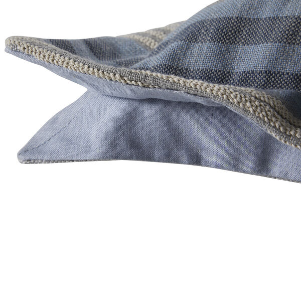 Calmer Chambray and Stone 24 x 24 Inch Pillow with Double Flange, image 3