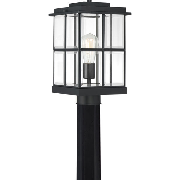 Mulligan Matte Black Eight-Inch One-Light Outdoor Post, image 1