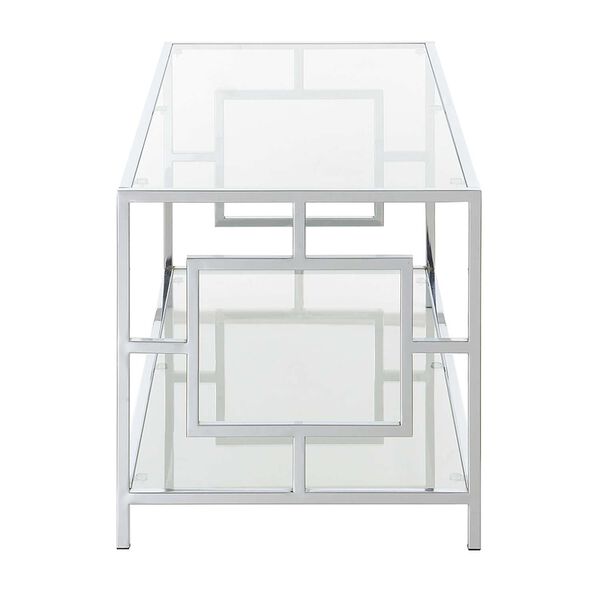 Town Square Glass and Chrome Coffee Table with Shelf, image 6