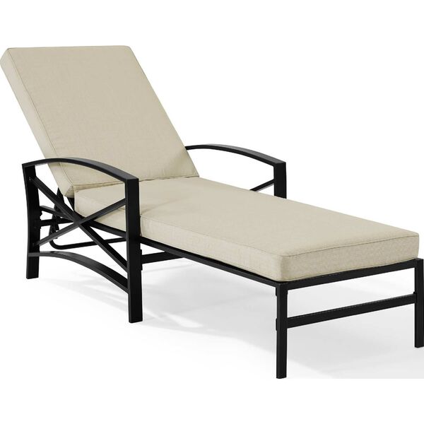 Kaplan Oatmeal Oil Rubbed Bronze Outdoor Metal Chaise Lounge, image 4