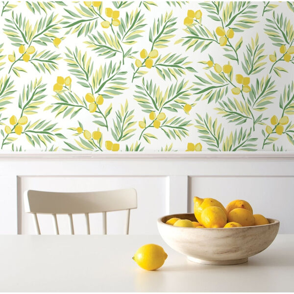 NextWall Lemon Branch Peel and Stick Wallpaper, image 1