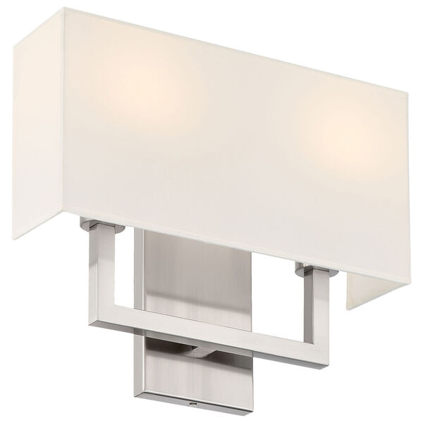 Mid Town Silver Rectangular Two-Light LED Wall Sconce, image 5