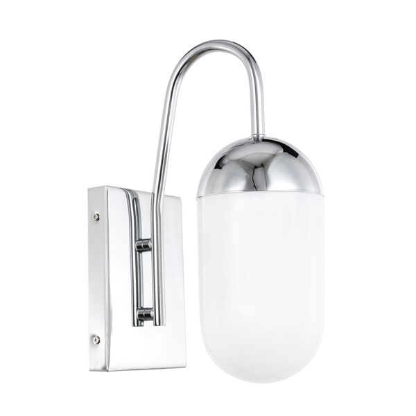 Kace Chrome Five-Inch One-Light Wall Sconce with Frosted White Glass, image 3