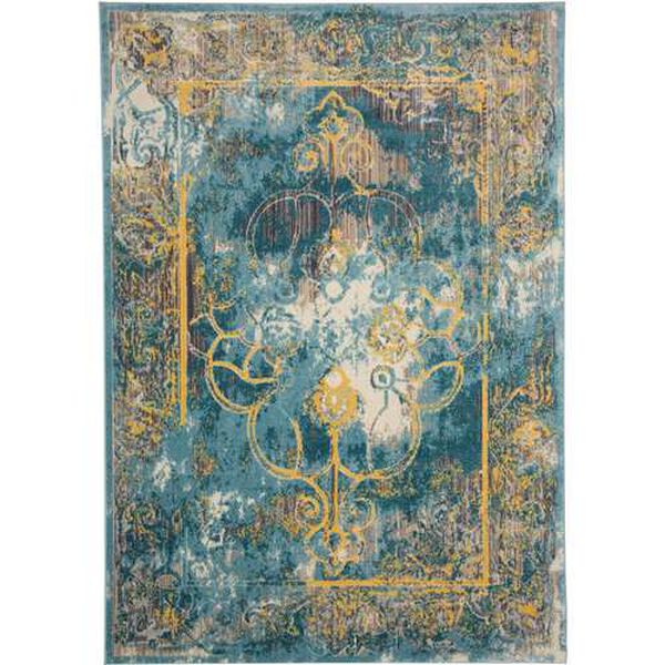 Keats Blue Yellow Taupe Area Rug, image 1