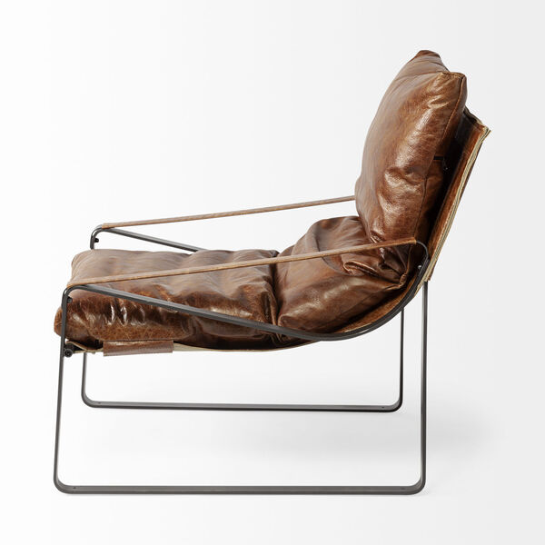 Hornet I Cocoa Brown and Black Leather Arm Chair, image 4