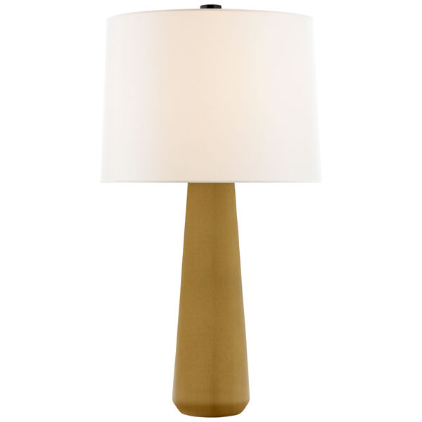 Athens Large Table Lamp in Dark Moss with Linen Shade by Barbara Barry, image 1