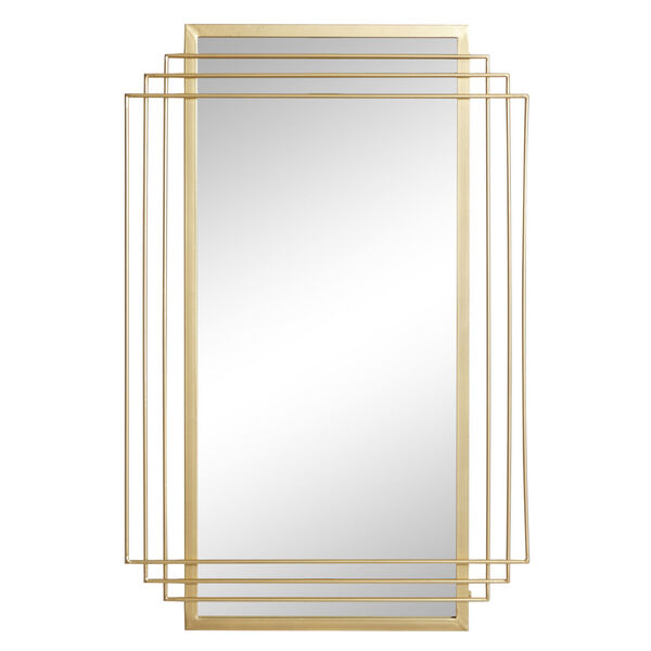 Gold Geometric Metal Wall Mirror, 36-Inch x 24-Inch, image 2