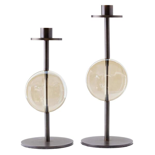 Terrell Champagne Bronze Candleholders, Set of Two, image 1