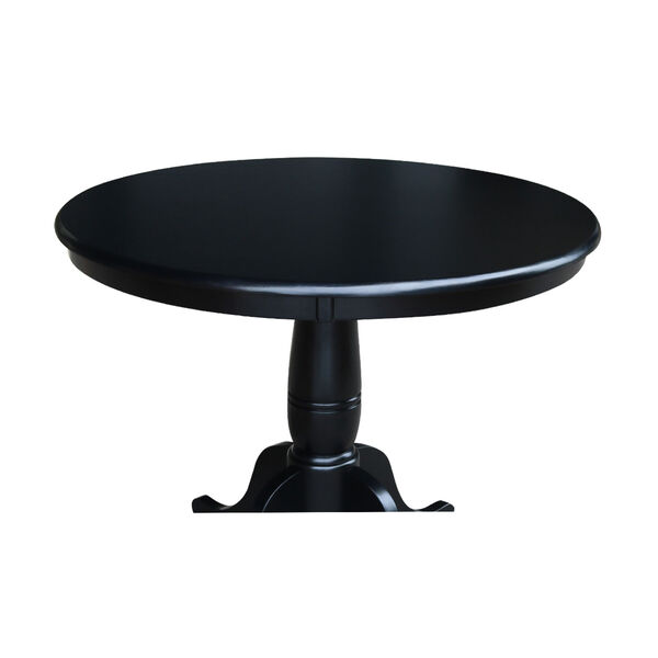 30-Inch Tall, 36-Inch Round Top Black Pedestal Dining Table, image 5