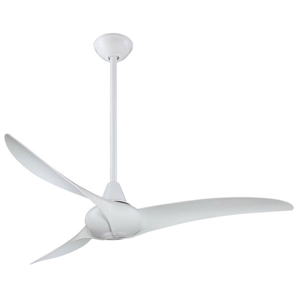 Wave 52-Inch Ceiling Fan in White with Three Blades, image 1