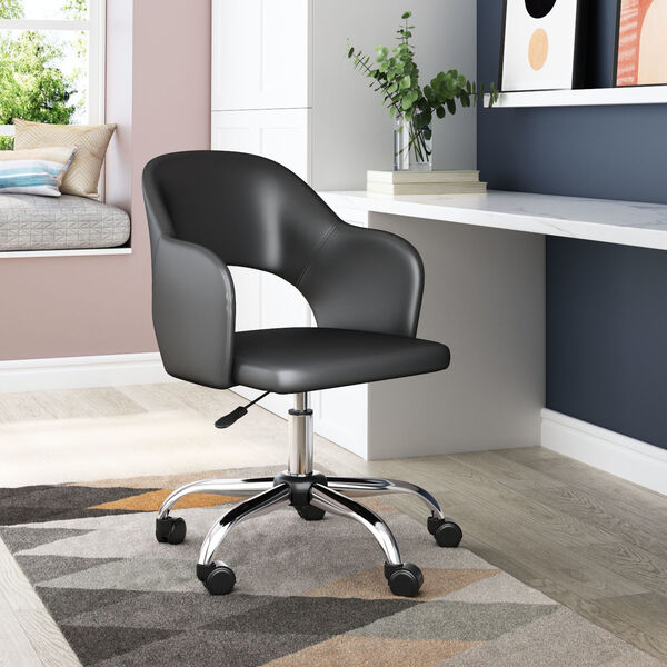 Planner Black and Silver Office Chair, image 2