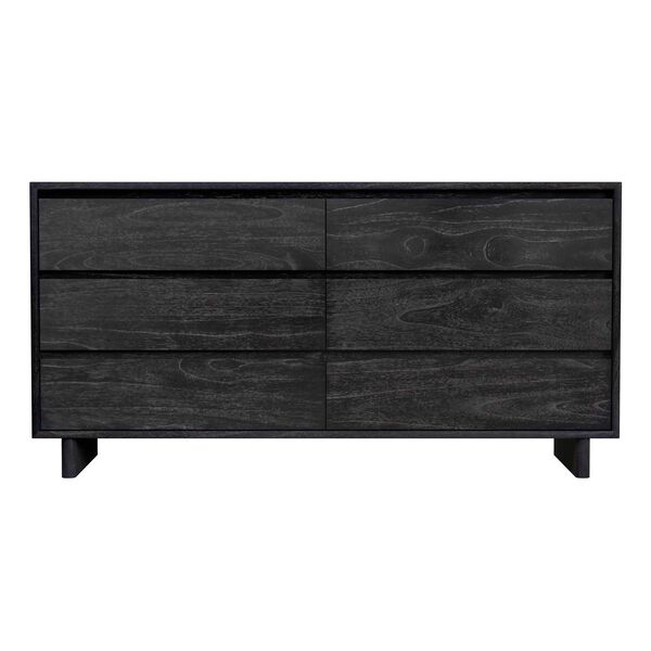 Halmstad Washed Black Wood Panel Six -Drawer Dresser, image 3