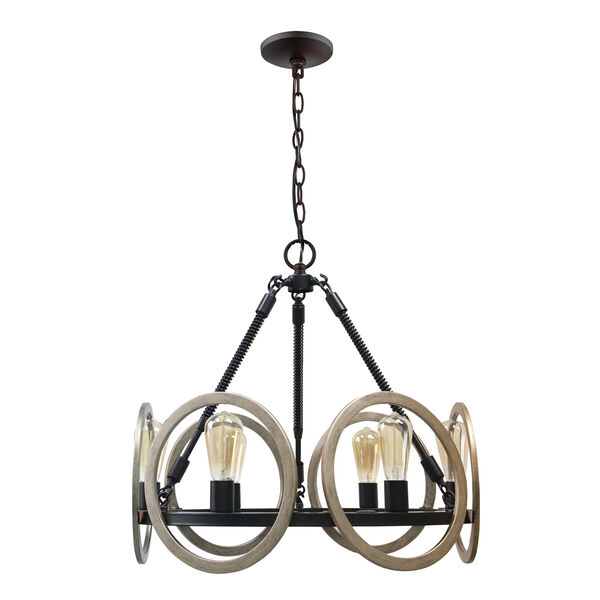 Paradoxial Oil Rubbed Bronze Six-Light Chandelier, image 1