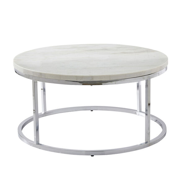 Echo White and Chrome Cocktail Table, image 3