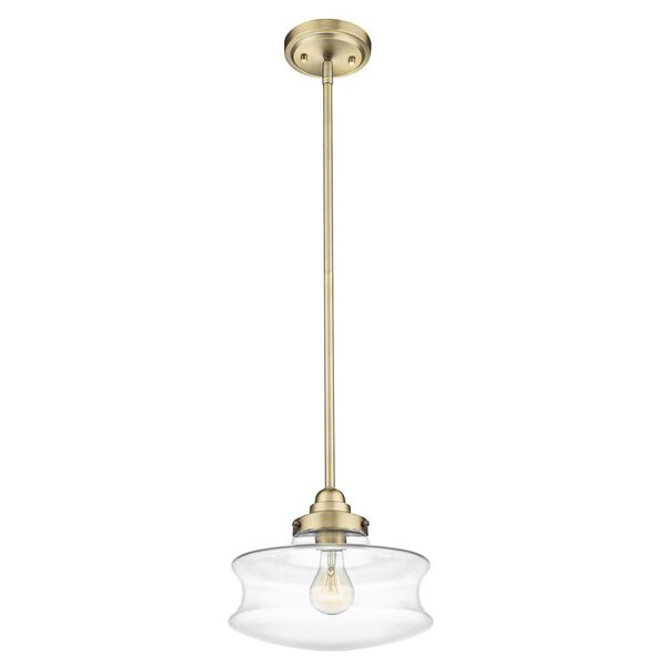 Keal Antique Brass One-Light Convertible Semi-Flush Mount with Clear Glass, image 4