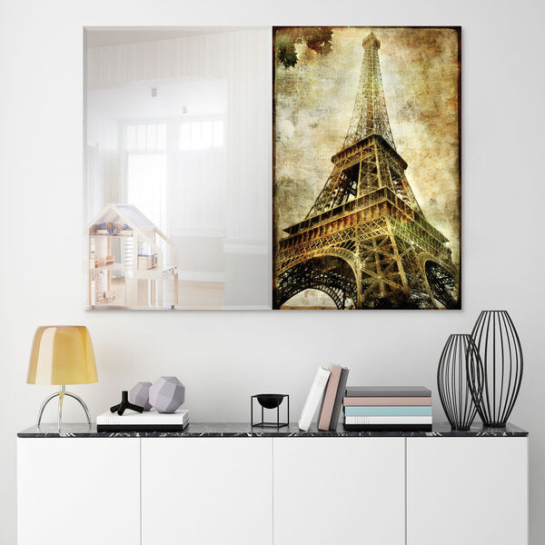 Eiffel Tower Tan 36 x 48-Inch Rectangular Beveled Wall Mirror, image 3