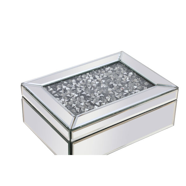 Modern Mirrored 10-Inch Crystal Jewelry Box, image 3