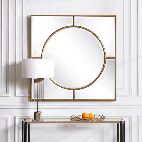 Stanford Gold 48-Inch Square Mirror, image 1