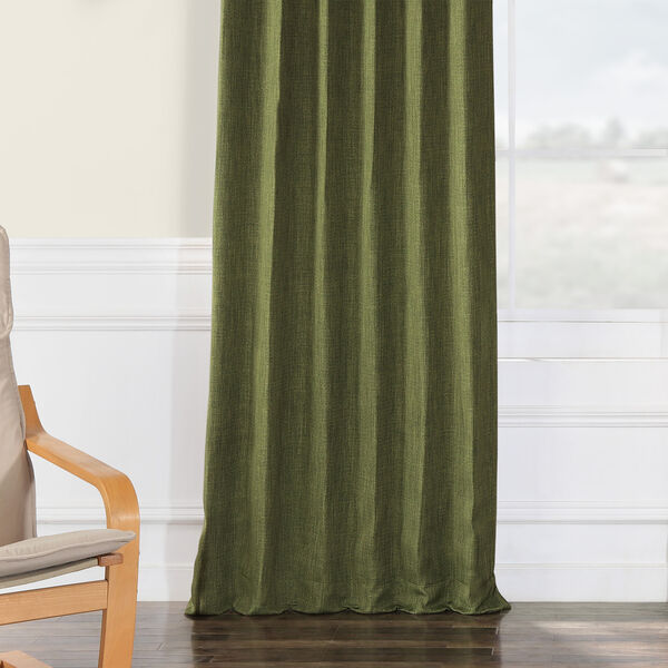 Tuscany Green Faux Linen Blackout Single Panel Curtain 50 x 120, image 5