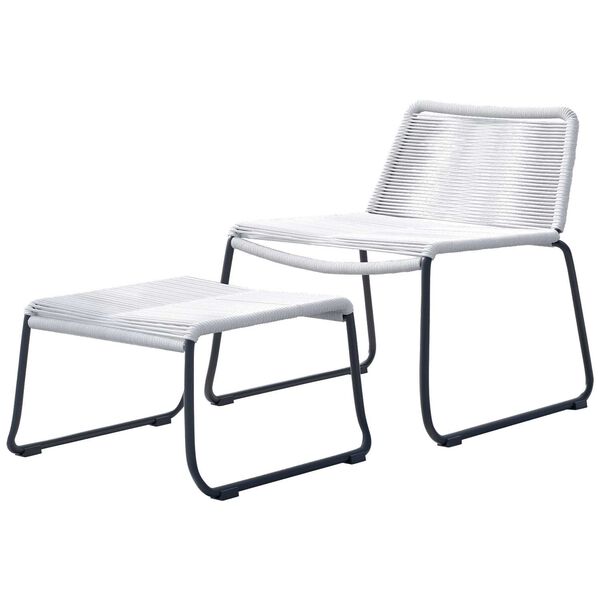 Yuma White Cord Lounge Chair Set, image 1
