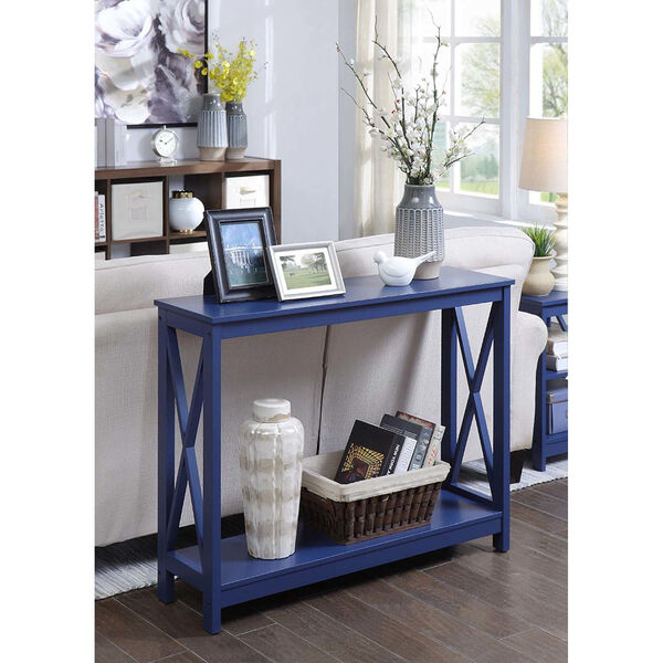 Convenience Concepts Oxford Cobalt Blue, 12 Inch Console Table With Drawers