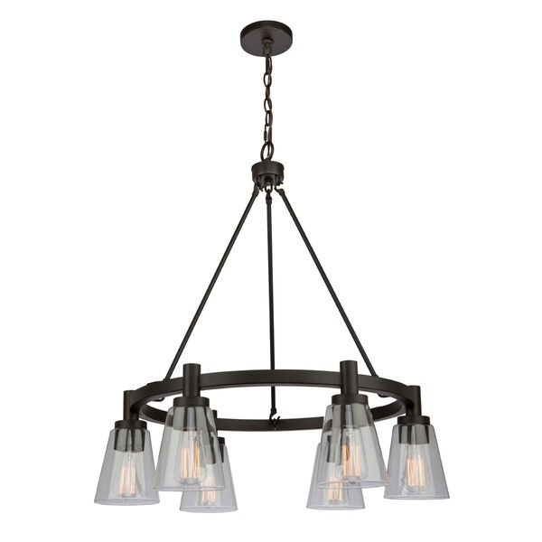 Clarence Oil Rubbed Bronze 29-Inch Six-Light Chandelier, image 1