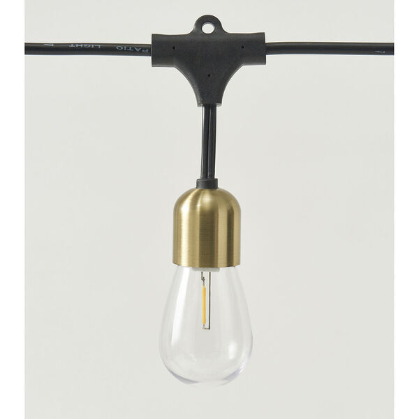 Glow Brass 12-Light LED Outdoor Solar Hanging String Light, image 2