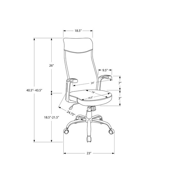White and Grey Multi Position Office Chair, image 5