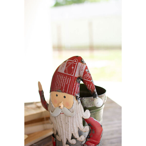 Recycled Iron Santa with Military Canister, image 3