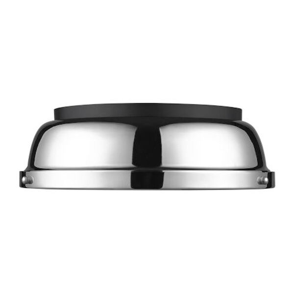Howe Matte Black Two-Light Flush Mount with Chrome Shade, image 2