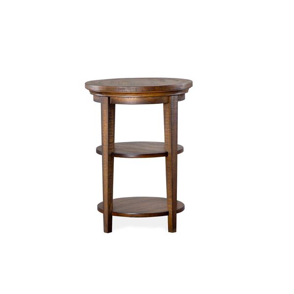 Brown Round Accent End Table, image 3