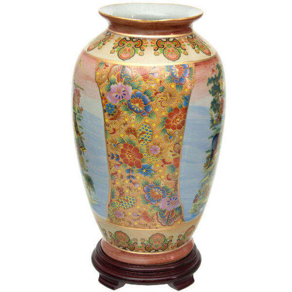 Horse In Meadow Multicolor Porcelain Tung Chi Vase, image 2