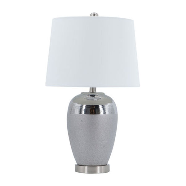 Silver White Two Tone Ceramic Table Lamp, image 1