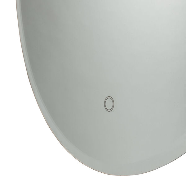 Lunar White 24-Inch LED Oval Wall Mirror, image 4