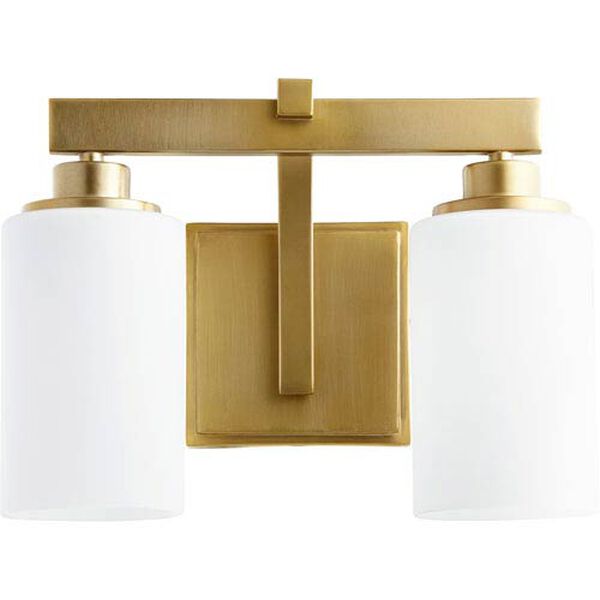 Manchester Aged Brass Two-Light Bath Vanity, image 1