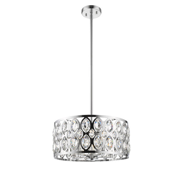 Dealey Chrome Five-Light Chandelier With Transparent Crystal, image 3