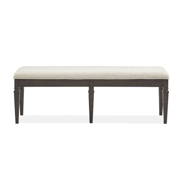 Calistoga Brown Wood Bench with Upholstered Seat, image 2